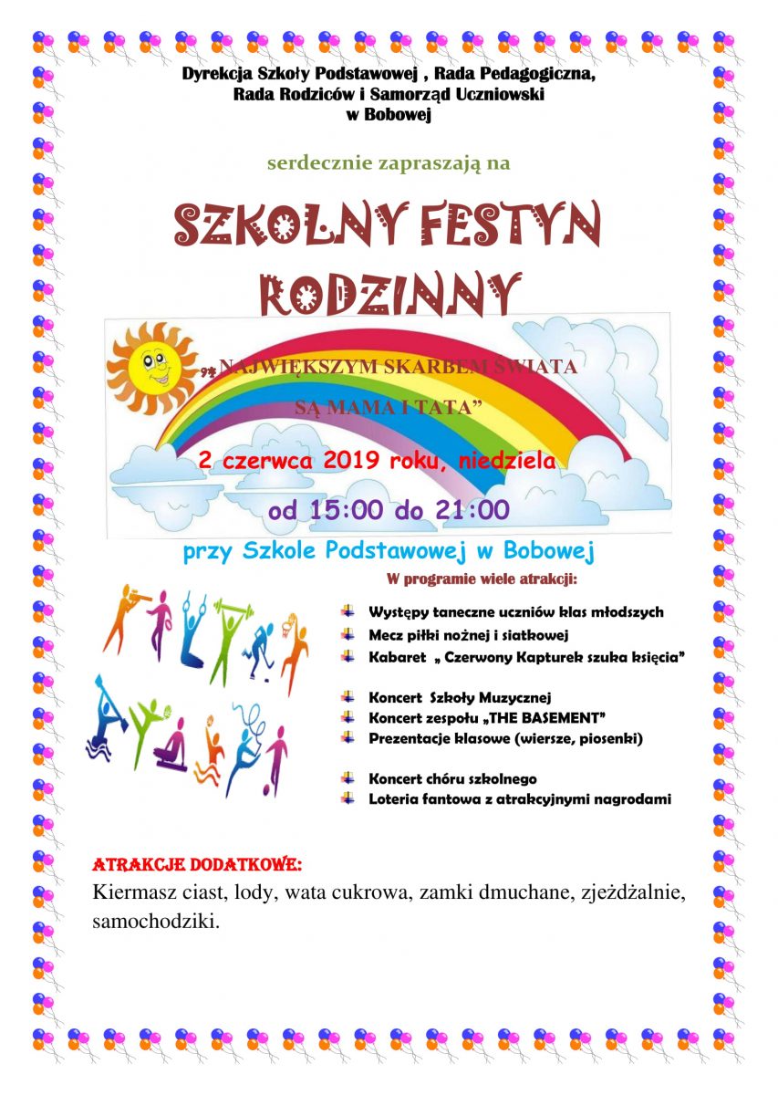 Festyn szkolny 2019 przy SP Bobowa