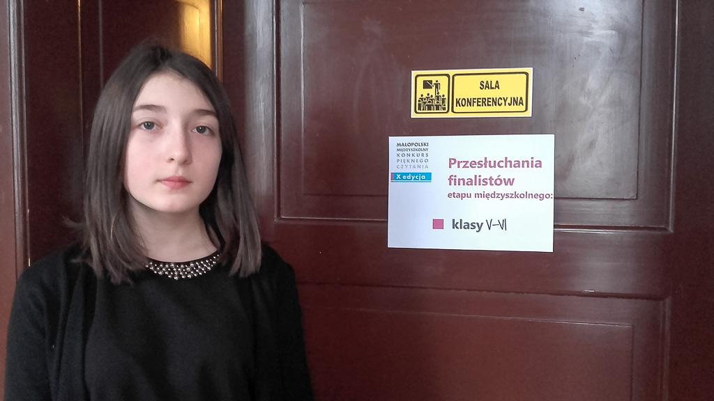 Daria Ligęza – uczennica Zespołu Szkół w Siedliskach Wicemistrzem Małopolskiego Konkursu Pięknego Czytania